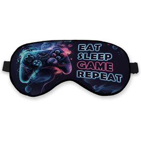 قناع النوم المتكرر من Eat Sleep Game للأولاد والأطفال والمراهقين والبنات، قناع عين اللاعب، قناع عين تعتيم حريري للنوم، لعبة ألوان مائية، أشرطة قابلة للتعديل، قناع نوم ناعم وخفيف الوزن