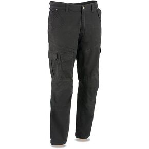 Milwaukee Leather MPM5591 Men's Armored Black Cargo Jeans Reinforced with Aramid by Dupont Fibers