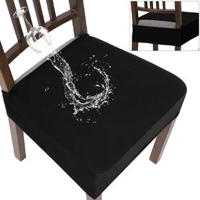 SearchI Waterproof Dining Chair Seat Covers Set of 6,Stretch Soft Removable Chairs Covers for Dining Room, Seat Cushion Slipcovers Protector for Kitchen Armless Chairs (No Rear,Coffee Jacquard)