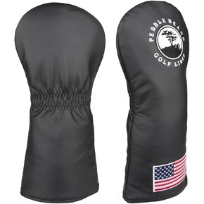 OGECLF Black Leather with Embroidery Golf Club Driver Fairway Wood Hybrid Head Covers 1 3 5 UT Covers