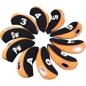 Sword &Shield sports 10pcs/Set Golf Iron Club Head Covers with Numbers Neoprene Top Window Iron Covers