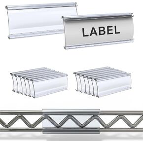 30Pcs Wire Shelf Label Holders, Wire Rack Label Holder, Compatible with Metro and Nexel 1-1/4in Shelves - Paper Inserts Included