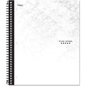 Five Star Spiral Notebook, 1 Subject, 100 Sheets, College Ruled, Graphics, Bitmap White in Kuwait