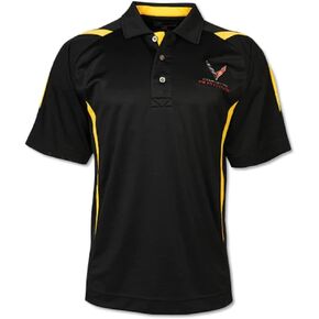 C8 Corvette Racing Pegasus Polo Shirt: Black/Yellow