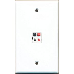 RiteAV - 1 Port Speaker Wall Plate - Brown - Bracket Included