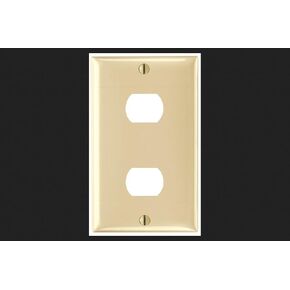 Legrand Pass & Seymour K2I Plastic Despard Opening Wall Plate, 1 Gang, Two Horizontal Opening, Includes Mounting Straps, Ivory (1 Count)