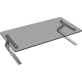 Monitor Stand, Tempered Glass Computer Monitor Stand Riser, Multimedia Desktop Stand for Computer, Laptop, Flat Screen TV, Ergonomic Office Desk Shelf, 18.11 x 9.45 inch, Euro Gray