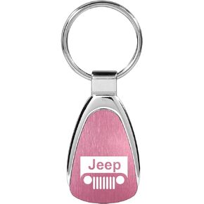 Jeep Grille Keychain and Keyring Pink Teardrop