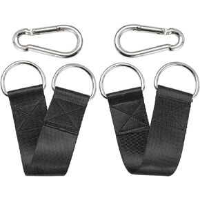 Pair of Outdoor Hanging Straps with carabiner Holds 150kg/ 330lbs Straps Hanging Kit Hooks for Camping, Door Bar, Gym Bar, Pull-up Bar Exercise Equipment Attachments