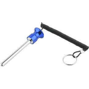 Cosmos Gym Weight Stack Pin Universal Replacement Selector Lock Pin Detent Hitch Pin, Tensile 3/8" Dia. & 4" Locking Space with Lanyard, for Gym Equipment Machine Weight Plate