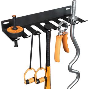 Gym Equipment Storage Rack,Multi Purpose Wall Mount Home Gym Equipment Storage Rack for Resistance Bands, Jump Ropes, Yoga Mat, Foam Roller, Chains, Barbells Carabiners Included, gift