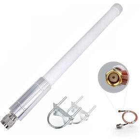 3dbi LoRa Gateway Antenna with Brackets Omni-Directional Glass Fiber Waterproof Outdoor LoRaWAN Antenna for Helium Hotspot HNT Miner Mining 915MHz N-Male SMA Connect Cable