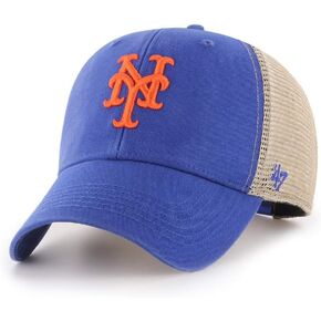 '47 MLB Flagship Wash Mesh MVP Adjustable Hat, Adult One Size Fits All (US, Alpha, One Size, New York Mets Blue)