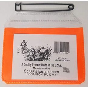 Scaffs Enterprises 5F Plastic Hunting License Holder Fluorescent Orange