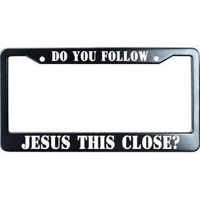 Jesus The Way The Truth The Life Matte Black Stainless Steel License Plate Frame for Christian, Jesus/God Auto Car Tag Frame, Heavy Duty License Plate Cover Holder, 2 Holes with Screws