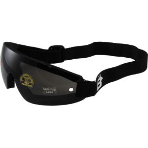 Birdz Wing Skydiving Goggles Paragliding Smoke Great Peripheral Vision Design. Comfortable Neoprene Foam Padding, Adjustable Headstrap.