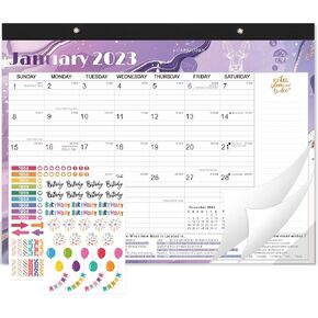 تقويم مكتب 2023-2024 كبير 22 بوصة × 17 بوصة - 18 شهرًا تقويم حائط مكتب زودياك يناير 2023 - يونيو 2024 كبير شهريًا، تقويم منزلي كبير للمكتب تخطيط سطح المكتب مع ملصقات، تقويم مكتب 2023 in Kuwait