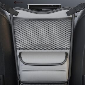 TUMECOS Car Armrest Box Storage Leather Auto Middle Seat Hanging Handbag Bag Multifunctional Central Control Tissue Box Organizer（Black）