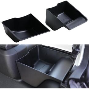 RBR Wheel Well Storage Bin Trunk Organizer Box Compatible with 2024 Jeep Wrangler JL Unlimited 2/4 Door 4XE Interior Accessories Rear Cargo Right Left Tray 2 Pack Black