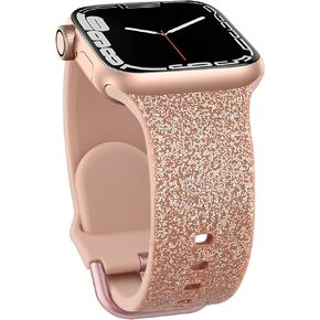 Sport Band Compatible with Apple Watch Band 38mm 45mm 44mm 42mm 41mm 40mm, Soft Silicone Waterproof Strap Replacement for iWatch Apple Watch SE Series 9 8 7 6 5 4 3 2 1 for Women Men