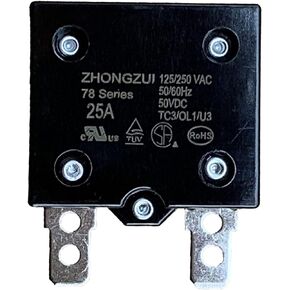 weelye 1Pcs 25A 125/250Vac 50Vdc Automatic Reset Relay Thermal Switch Circuit Breaker Current Overload Protector for Children Riding Electric Car Accessories