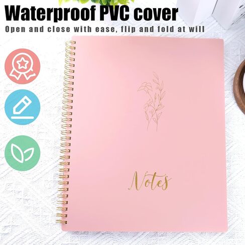Koogel Aesthetic Spiral Notebook,Cute Spiral Journal Notebook for Women,10.5" x 8.5" with 160 Pages for Gift Office School Supplies,Green in Saudi Arabia