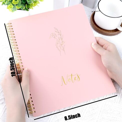 Koogel Aesthetic Spiral Notebook,Cute Spiral Journal Notebook for Women,10.5" x 8.5" with 160 Pages for Gift Office School Supplies,Green in Saudi Arabia