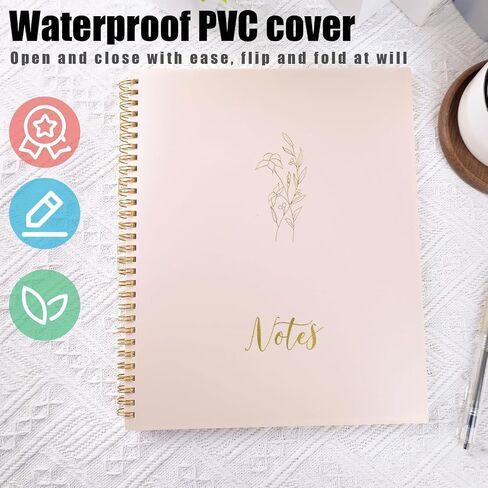 Koogel Aesthetic Spiral Notebook,Cute Spiral Journal Notebook for Women,10.5" x 8.5" with 160 Pages for Gift Office School Supplies,Green in Saudi Arabia