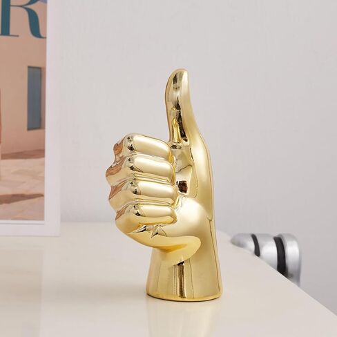 Hand Statue Office Decor: Gold Finger Gesture Sculpture Unique Great Gesture Figurines Modern Home Decor for Living Room Bedroom Shelf Table Decor Desk Decorations Collectibles in Saudi Arabia