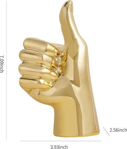 Hand Statue Office Decor: Gold Finger Gesture Sculpture Unique Great Gesture Figurines Modern Home Decor for Living Room Bedroom Shelf Table Decor Desk Decorations Collectibles in Saudi Arabia