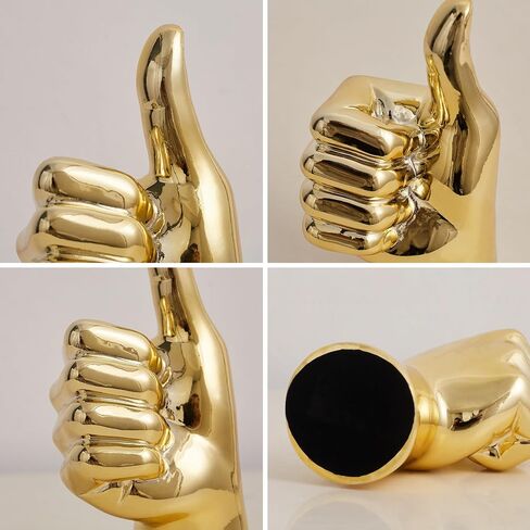 Hand Statue Office Decor: Gold Finger Gesture Sculpture Unique Great Gesture Figurines Modern Home Decor for Living Room Bedroom Shelf Table Decor Desk Decorations Collectibles in Saudi Arabia