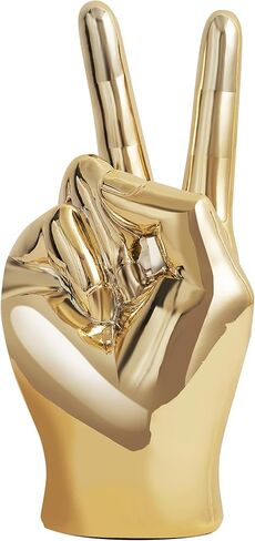 Hand Statue Office Decor: Gold Finger Gesture Sculpture Unique Great Gesture Figurines Modern Home Decor for Living Room Bedroom Shelf Table Decor Desk Decorations Collectibles in Saudi Arabia