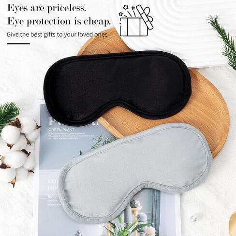 قناع العين بالضغط بالميكروويف، عبوتان، وسادة عين متعددة الأغراض للتدفئة الباردة والساخنة مع بذور الكتان - وسادة عين متعددة الاستخدامات لتخفيف جفاف العين وتعزيز النوم والراحة للصداع النصفي، للجنسين (أسود + رمادي) in Kuwait