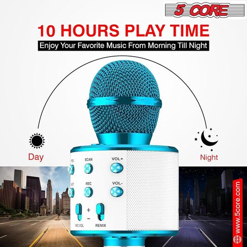 5 CORE Bluetooth Wireless Karaoke Microphone All-in-One Premium Handheld Karaoke Mic Speaker Recorder Player w/Adjustable Remix FM Radio Great Gifts for Girls Boys Adults All Age Golden WM SPK GLD in Saudi Arabia