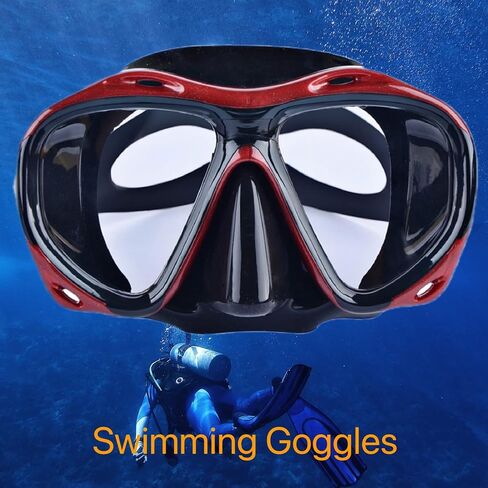 Swimming Mask Goggle UV Protection Anti Leak for Kids Youths Adults Diving Snorkeling Tempered Glass Lens 180° HD View Goggles with Nose Cover in Saudi Arabia