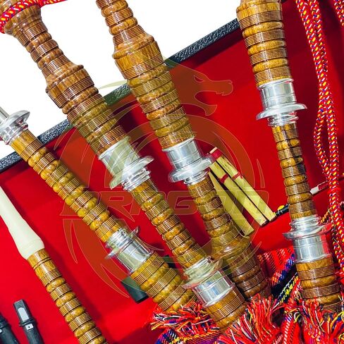 Premium Quality Scottish Great Highland Bagpipes Natural Finish Silver Mounts Royal Stewart Cover with Hard Case Tutor Book Reeds in Kuwait