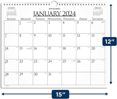 AT-A-GLANCE 2023 Wall Calendar, 14 ⅞ " x 11 ⅞ ", Medium, Spiral Bound, Monthly, Reversible, Business (997-1) in Saudi Arabia