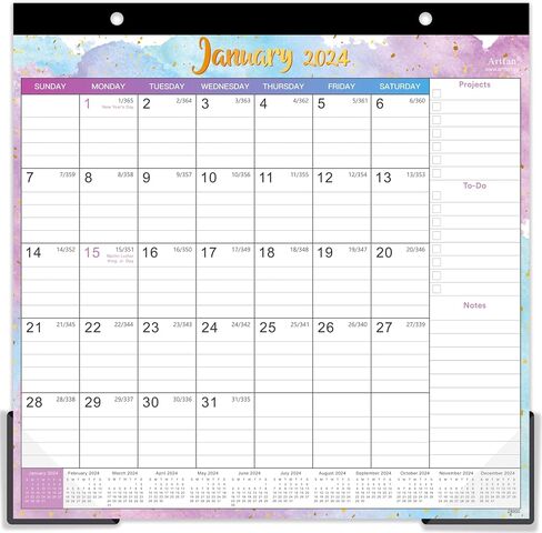 Magnetic Calendar for Fridge - Magnetic Calendar 2024,Jan.2024 - Dec.2024, 10'' x 10'', 2024 Fridge Calendar with 6 Topic Design,Ruled Blocks in Saudi Arabia