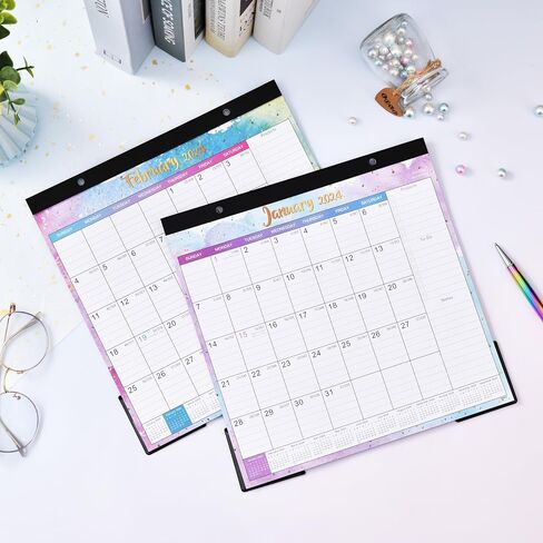 Magnetic Calendar for Fridge - Magnetic Calendar 2024,Jan.2024 - Dec.2024, 10'' x 10'', 2024 Fridge Calendar with 6 Topic Design,Ruled Blocks in Saudi Arabia