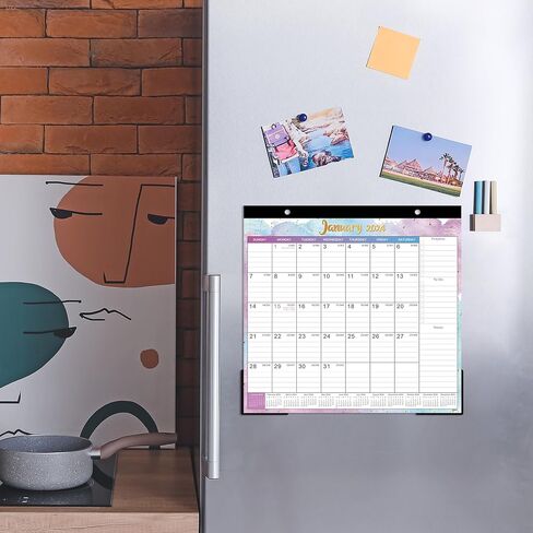 Magnetic Calendar for Fridge - Magnetic Calendar 2024,Jan.2024 - Dec.2024, 10'' x 10'', 2024 Fridge Calendar with 6 Topic Design,Ruled Blocks in Saudi Arabia