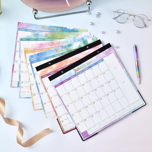 Magnetic Calendar for Fridge - Magnetic Calendar 2024,Jan.2024 - Dec.2024, 10'' x 10'', 2024 Fridge Calendar with 6 Topic Design,Ruled Blocks in Saudi Arabia