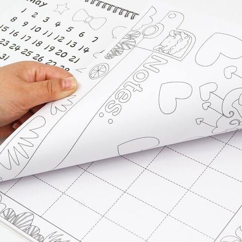 تقويم الحائط للأطفال تلوين التقويم 2024 أوراق مثقبة تقويم الحائط 11 × 17 الفصل الدراسي المنزلي in Saudi Arabia