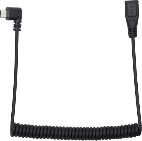 Micro USB Coiled Extension Cable Right Angle Micro USB 5 Pin Male to Female Charging and Data Sync Cable for Phone Tablet,Stretchable up to 1M(R) in Saudi Arabia