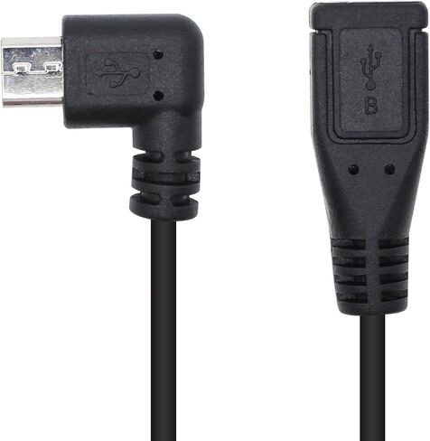 Micro USB Coiled Extension Cable Right Angle Micro USB 5 Pin Male to Female Charging and Data Sync Cable for Phone Tablet,Stretchable up to 1M(R) in Saudi Arabia