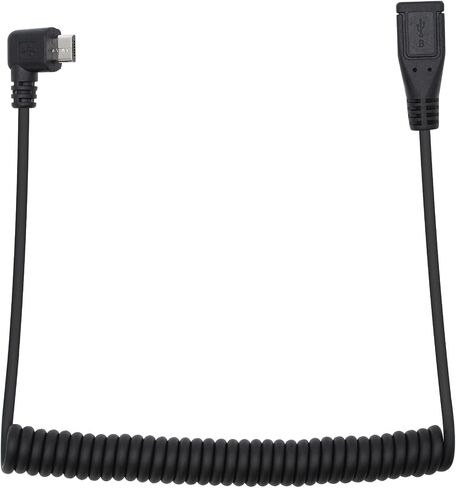 Micro USB Coiled Extension Cable Right Angle Micro USB 5 Pin Male to Female Charging and Data Sync Cable for Phone Tablet,Stretchable up to 1M(R) in Saudi Arabia