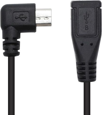 Micro USB Coiled Extension Cable Right Angle Micro USB 5 Pin Male to Female Charging and Data Sync Cable for Phone Tablet,Stretchable up to 1M(R) in Saudi Arabia