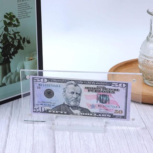 3 قطع من إطار حامل النقود الورقية، إطار عرض عملة الدولار، جراب من الأكريليك لهواة الجمع، مجموعة الفواتير العادية، 7.3 × 3.4 بوصة in Kuwait