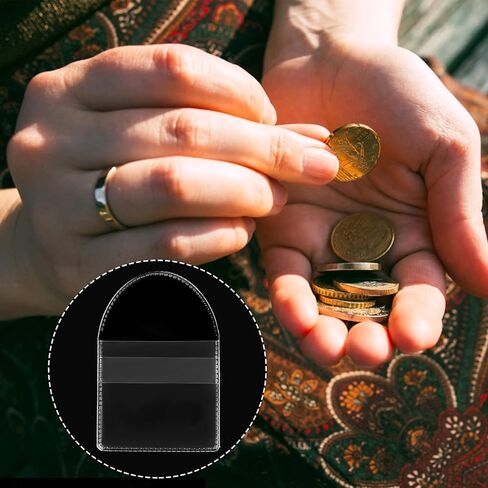 100Pcs Single Pocket Coin Flips, 2, 2.5 Inch Individual Clear PVC Coin Flips Small Coin Holders Coin Pouch for Coins Jewelry & Small Items Storage (2.2 x 2 inch) in Saudi Arabia