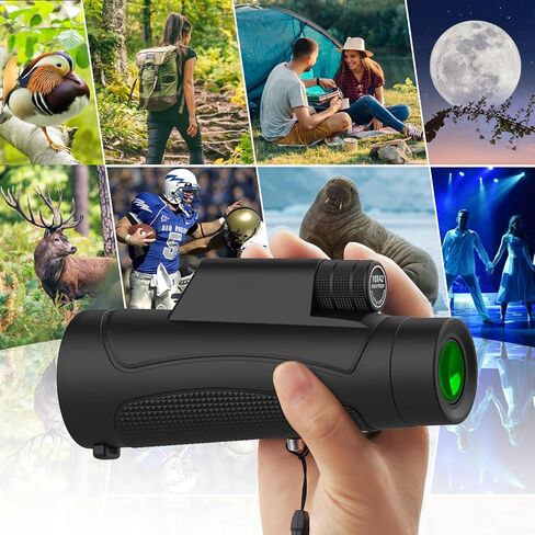 10X42 Lightweight Monoculars for Adults Night Vision Monocular Portable Telescope Adapter and Sturdy Tripod - Waterproof Monoculars -BAK4 Prism FMC for Bird Watching Hunting Binoculars in Kuwait