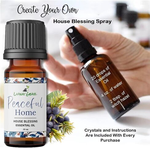 Peaceful Home Essential Oil for House Blessing, Clearing and Purification - Clear, Purify and Bless Your Home to Restore Balance, Peace & Harmony - Includes Crystals and Instructions in Saudi Arabia